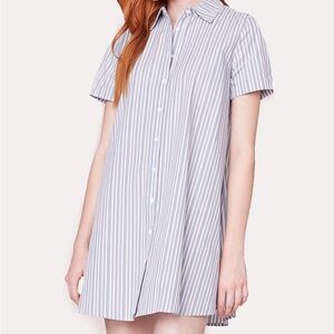 BB Dakota Blue and White Shirt Dress Stripe A Personality Dress XS
